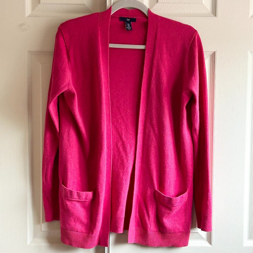 Gap Light Weight Open Front Cardigan, Women's Size M in Pink - vintage